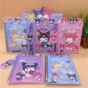 Sanrio Kuromi Hello Kitty Notebook Cinnamoroll My Melody Hand Book Note Paper Cartoon Memo with Stickers for Girls Gift Toys