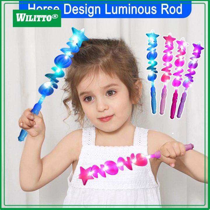 LED Glow Stick Glowing Horse Headband Luminous Rod Toy Battery Powered ...