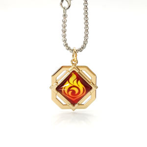 clu Genshin Impact Vision Necklace Luminous Anime Pendant Chain Cosplay Eyes of God Keychain Fashion Accessories Girl Boy ulc