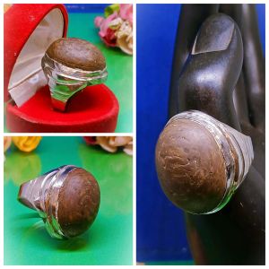 Cincin Ori.Stainless Steel Fosil Kayu Gemunggal Kampung Asli Semulajdi jarang dijumpai Batu Kaya Bertuah  Sila Rujuk dibawah utk keterangan lanjut 