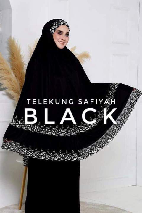 TELEKUNG DOUBLE LACE 2 EXCLUSIVE LYCRA VISCOSE JERSEY KAIN SOLAT MUKENA ...