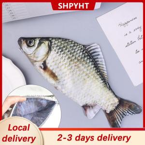 [COD] SHPYHT Local delivery Ship within 24 hours Crucian Carp Pen Bag Realistic Fish Shape Make-up Pouch Pen Pencil Case With Zipper Back To School Pencil Pouch Pencil Bag