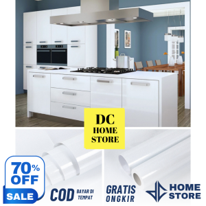 DCH - Wallpaper Dinding 60cm x 1m Kabinet Furniture Lemari Meja Dapur Polos Merah Biru Super Glossy