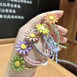 Cadia. Koraen Elastic Hair Tie Small Fresh Daisy Flowers Hair Accessories Hair Tie Rubber Random Color Cod