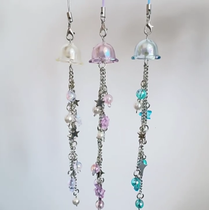 Trendy Car Mirror Wind Chime Star Car Pendant Cute Jellyfish Pendant Y2K Style Phone Charm Car Decorastions for Woman