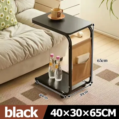 Wood Side Table Coffee Movable Side Table With Wheels Computer Table Bedside Movable Table Meja Belajar Study Table
