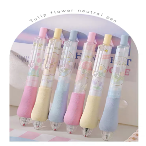 0.5mm Gel Pen Neutral Flower Style Pen Creative Black Pen School Student Office Stationery Supplies