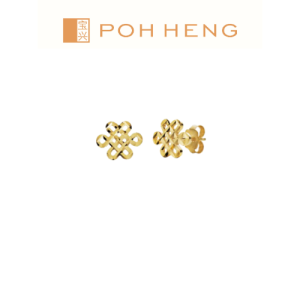 Poh Heng Jewellery 22K Eternity Knot Earrings in Yellow Gold [Price By Weight]