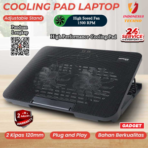 LAPTOP COOLING PAD GAMING - KIPAS PENDINGIN NOTEBOOK COOLER BERKUALITAS Cooling Pad Laptop 2 Fan - Adjustable Speed - Taffware Kipas Fan Alas Pendingin Laptop Portable Cooler BISA COD ORIGINAL ORI TERMURAH MURAH LEBAY PERALATAN LAPTOP GAMING TERBAIK