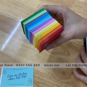 Giấy Origami Trơn 10 Màu tệp 100 tờ Nhập khẩu - Tập xếp giấy cho trẻ em - Khổ vuông