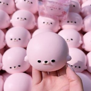 Cute Seal Squishy Kawaii Anime Figures Slow Rising Squishy Toys Simulation Food Soft Bread Squeeze Stress Relief Toys