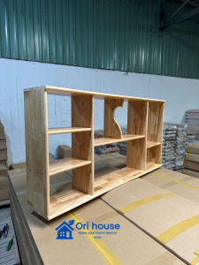 Kệ sách treo tường ngang 120cm Cao 63cm gỗ cao su