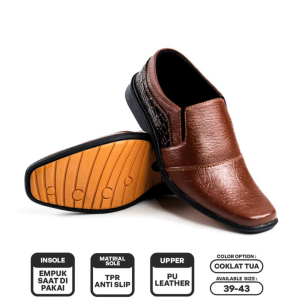 Sepatu Kerja Formal Pantofel Pria Kulit Sintetis B 17 Casual Nyaman Slip On