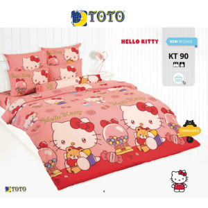 TOTO โตโต้ เฮลโล คิตตี้ Hello Kitty ชุดผ้าปูที่นอน+ผ้านวม #Total ชุดเครื่องนอน ซานริโอ Sanrio