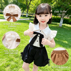 AILEBE Kids Sets OOTD Spaghetti Top Skirt Shorts Terno Soft As Mothers Embrace Easy On Off No Shrink No Curl Comfort Sando Summer Sets For Girls 0-10 Yrs