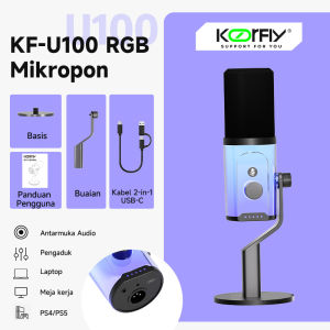 RGB Condenser Microphone KF-U100 USB+XLR Dual Mikrofon Gaming Podcast Live Streaming Recording  Noise Reduction for Phone & PC & Soundcard