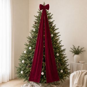 MAOMEI Màu trơn Nơ Giáng Sinh Lớn Treo Tự làm Nơ trang trí đỉnh cây thông Noel Dễ thương Sáng tạo Nơ ruy băng khổng lồ Trang trí nhà cửa theo phong cách lễ hội.