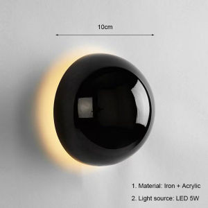 Wall Light Minimalist plated silver luxurious wall lamp modern simple circular Nordic corridor stairs lunar eclipse bedside Indoor Lighting Decor