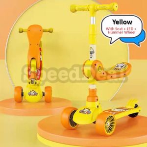 SpeedDeal💥2 in 1 Scooter Folding Seat LED Light Wheels Foldable Adjustable Skuter Kanak Kanak Mainan Budak Ride On Scooter