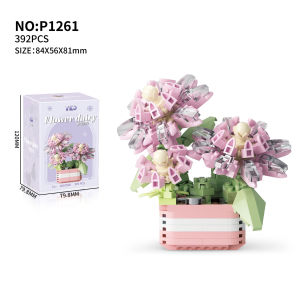 BETTIE Flower Blok Bangunan Bunga Succulent Pot Mainan Balok Buket Mainanan Anak Perempuan