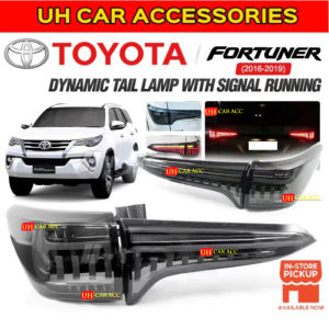 TOYOTA FORTUNER 2016 - 2019 DYNAMIC TAIL LAMP WITH RUNING SIGNAL ( SMOKE )