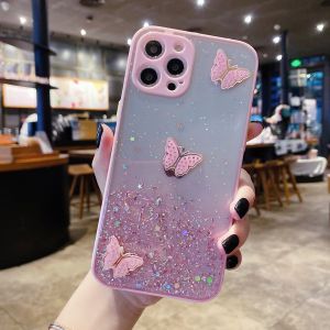 Vivo Y15a Y15s 2021 Y21T Y33s Y33T T1x Camera protect glitter bling transparent butterfly case casing cover fon sarung 手机壳