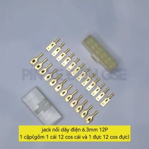 Jack kết nối dây điện 12P loại 6.3mm dành cho ô tô xe máy cao cấp(gồm đầu ghim)
