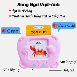 Máy đọc thẻ song ngữ anh việt cho bé 112 thẻ 224 từ khoá giúp bé tập nói và phát âm - máy đọc thẻ flashcard giúp mẹ và bé