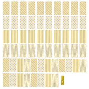 60pcs Candy Bags for Birthday Weddings Striped and Polkas Dots Printed Goodie Bags with Twist Tie Elegant Packaging Bag