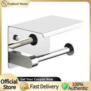 High-Quality Stainless Steel Toilet Paper Holder Wall Mounted Punch-Free Bathroom Accessories Durable Silver Finish