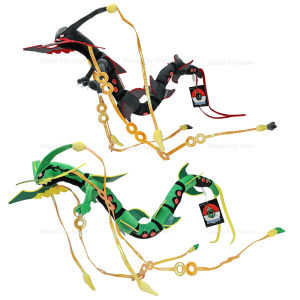 2 สไตล์ Pokemon Plush Mega Rayquaza เงา Mega Rayquaza สีเขียวสีดำนุ่มยัดไส้ของเล่นตุ๊กตาของขวัญวันเกิดคริสต์มาส