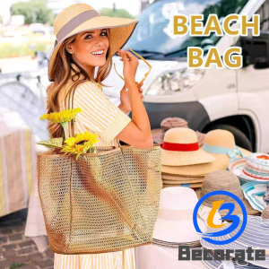 BECORATE Hollowed Out Tote Bag Hand Bag Beach BagLarge Capacity Versatile Mesh Bag Shoulder Shopping Bag