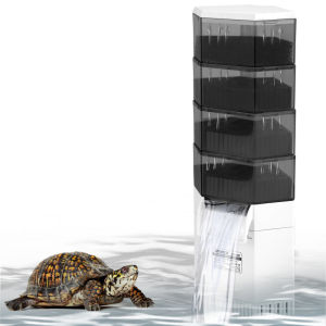 Advanced Turtle Tank Filter -1000L/h ultra quiet 4-layer waterfall biological filtration suitable for 200-400L aquariums with water change and filtration functions - making your turtles healthy and happy!