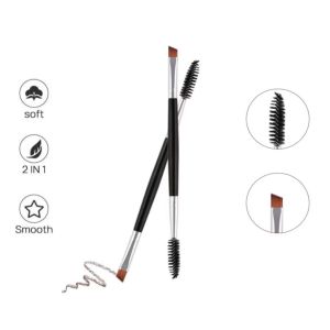 2In1 Kuas Rias Make Up Brush Eyeshadow Eyebrow Bahan Lembut Makeup Beauty Eyebrow Brush Garis