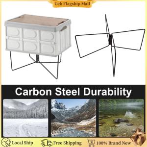 [Ueb Flagship Mall]Camping Foldable Metal Stand Stainless Steel Organizer Box Folding Stand Iron Storage Box Bracket for Travel Cooking