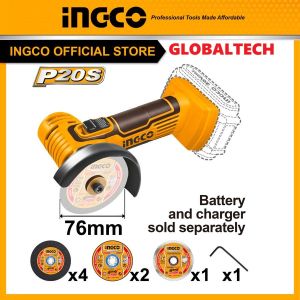 INGCO CAGLI7601 MESIN GERINDA 3" 20V CORDLESS MINI CUT OFF TOOL CORDLESS GRINDER 3INCH