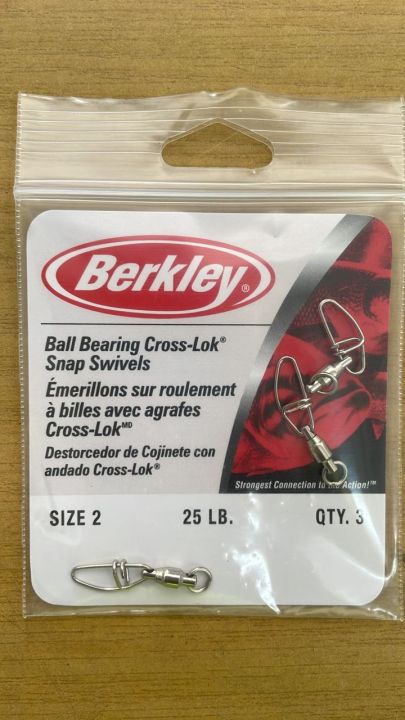 BERKLEY BALL BEARING CROSS-LOK SNAP SWIVELS