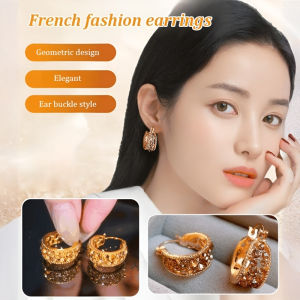 Womens light luxury earrings crystal earrings curry