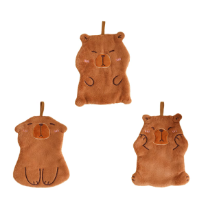 Cute Cartoon Capybara Towel Polyester Hanging Nonshedding Bath Towel Strong Water Absorption Small Towel for Bathroom