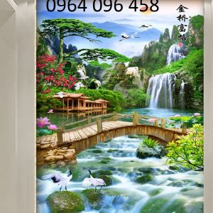 Tranh gạch 3d phong cảnh khổ đứng - SXC68