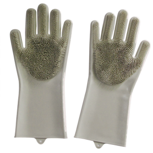 ALLSHOP Cleaning Gloves Dishwashing Gloves(pair) Wash Cleaning Gloves with Sponge Scrubbers