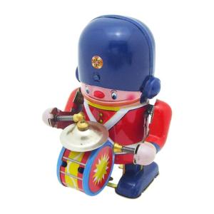 Tinplate Drummer Robot Toy Unique Wind Up Design for Adults and Children Vintage Mechanical Toy