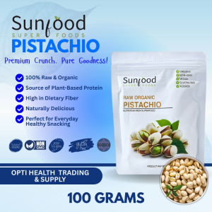 SUNFOOD Pistachio Nuts 100grams - Premium Roasted Pistachios Healthy Snack High Protein High Fiber Nuts