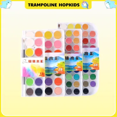 Hộp Màu Nước Water Color Hopkids 12/16/28/36 Màu Tặng Cọ Vẽ
