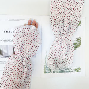 Sunscreen sleeve for women sweet and cute chiffon lace loose and elongated sleeve summer sun shading and UV protection arm cover