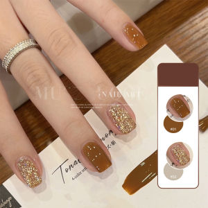 Fancy Fingers💅 2 Color UV Gel Nail Polish Set Maillard Autumn And Winter Glitter/Soild Nail Gel Long Lasting Soak Off UV LED Nail Art Polish Glue