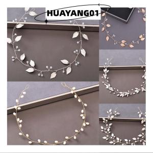 HUAYANG01 [HOT FASHION] ที่คาดผมสำหรับผู้หญิงที่คาดผมประดับไข่มุกพลอยเทียมดอกไม้อุปกรณ์แต่งผมสำหรับเจ้าสาวเครื่องประดับผมเครื่องประดับสำหรับงานแต่งงาน