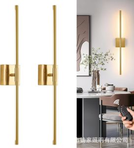 Golden Battery-Powered Wall Lamp with Remote Control Dimmable Wall Lamp Rechargeable Split Wall Lamp