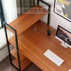 120CM Computer Table With BookShelf and Drawer Home Office Desk Study Table Writing Desk