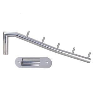 Heavy Duty Steel Folding Wall Mounted Coat Hanger Rack with 5 Hooks Swinging Arm Holder 235mm for Efficient Storage